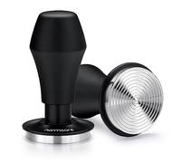 Normcore 51mm Espresso Coffee Tamper with Ripple Base - Spring Loaded Tamper - 15lb / 25lb / 30lbs Replacement Springs - Anodized Aluminum Handle and Stand, Black