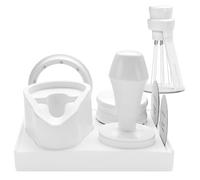 Normcore 53.3mm 7-in-1 Compact Barista Kit: Coffee Tamper, Distributor Tool, WDT with Stand, Dosing funnel, Puck Screen, Tamping Mat, Portafilter Stand, Barista Kit for Breville Sage 54mm, White
