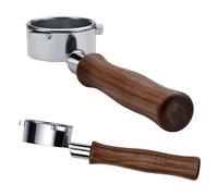 Normcore 54mm Siebträger ohne Boden, nackter Siebträger passend für Breville Sage Barista Express Maschinen, 18 g Filterkorb im Lieferumfang enthalten, Griff aus echtem amerikanischem Walnussholz