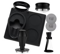 Normcore 58.5mm 7-in-1 Barista Kit: Coffee Tamper, Distributor Tool, WDT with Stand, Dosing funnel, Puck Screen Set, Compact Tamping Mat, Portafilter Stand, Barista Essentials Kit for 58mm baskets