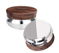 Normcore 58.5mm Coffee Distributor Tool, Heavy Duty Coffee Levelling Tool With Genuine American Walnut Wood, Adjustable Depth Coffee Leveler Fits All 58mm Espresso Portafilter, Black