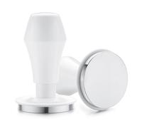 Normcore 58.5mm Coffee Tamper V4.1 with Click Sound Feedback, Espresso Spring Loaded Tamper with 304 Stainless Steel Flat Base Base, Anodized Aluminum Handle with Silicone Stand, White