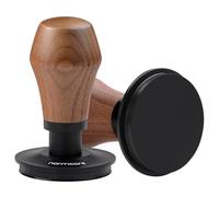 Normcore 58.5mm Coffee Tamper V4.1 with Click Sound Feedback, Spring Loaded Tamper With Titanium PVD Coating Flat Base, Genuine American Walnut Handle