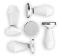Normcore 58.5mm Espresso Coffee Tamper V4, Spring Loaded Tamper with 15lb/25lb/30lb Interchangeable Springs, Compatible with 58mm Portafilter Baskets, Non-Stick Coating White
