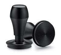 Normcore 58.5mm Espresso Coffee Tamper V4 - Titanium PVD Coating Ripple Base - Spring Loaded Tamper - 15lb / 25lb / 30lbs Replacement Springs - Anodized Aluminum Handle and Stand, Black