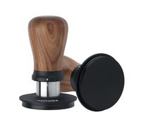 Normcore 58.5mm Espresso Tamper V5 - Spring-Loaded Coffee Tamper with 6 Adjustable Pressure Settings, Tri-Spring Technology, Titanium PVD Flat Base, Walnut Handle and Silicone Stand