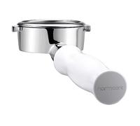 Normcore 58mm Bottomless Portafilter Fits Gaggia Classic Pro, Non-Stick Coating White Anodized Aluminum Handle - 304 Stainless Steel Head and Filter Basket