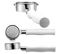Normcore 58mm Bottomless Portafilter, Naked Portafilter Fits Lelit, Flair 58, ECM, Rocket, Sanremo, Synesso, VBM, Fits E61 Group Heads Espresso Machines, Included 18g Basket, White