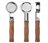 Normcore 58mm Slim Bottomless Portafilter with Elongated Neck, Fits E61 Group Head, Decent, Profitec Go, Flair 58, Ascaso, Lelit, ECM, Rocket, 18g High Extraction Basket, Walnut Handle
