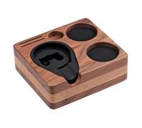 Normcore Compact Tamping Station, Espresso Tamper Station Base, Genuine American Walnut Tamper Holder - Wooden Coffee Portafilters Stand Base For 51mm 54mm Espresso Machine Accessories
