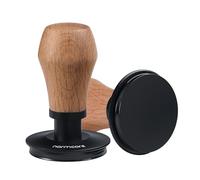 Normcore Espresso Coffee Tamper V4 - Spring Loaded with Titanium PVD Coating, Flat Base - 15lb / 25lb / 30lbs Replacement Springs, Coffee Tamper with Genuine Oak Wood Handle