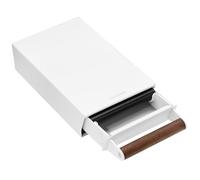 Normcore Espresso Knock Box, Coffee Knocker Drawer with Genuine American Walnut Handle, Under Grinder Knock-out Drawer, Removable Knock Bar and Non-Slip Base, 304 Stainless Steel, Size: S, White