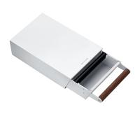 Normcore Espresso Knock Box Drawer, Coffee Knock Box with Walnut Handle, Espresso Dump Bin Separation And Detachable, 304 Stainless Steel, Size: M, Matte White