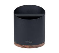 Normcore Espresso Knocker Box, Heavy-Duty Knock Box for Coffee Grounds, Removable Bar and Walnut Non-Slip Base, Shock-Absorbent Durable, Stainless Steel, Black