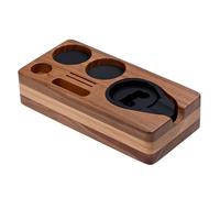 Normcore Espresso Tamping Station, Natural American Walnut Coffee Tamp Station Base Holder Stand for 51mm 54mm Portafilter, Tamper, and Distributor, Puck Screen Espresso Accessories Barista Tools