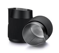 Normcore Handleless Milk Pitcher with Sharp Spout - Espresso Steaming Pitcher - 18/8 Stainless Steel Milk Frothing Jug - Black Non-Stick - Coffee Latte Frothing Pitcher - 20.3 oz (600 ml)