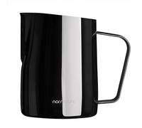 Normcore Milk Pitcher with Round Spout - Espresso Steaming Pitcher - Milk Frothing Jug - Cappuccino Latte Art Barista Cup - Non-Stick Gunblack - 20.3 oz (600 ml)