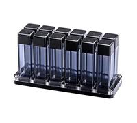 Normcore Single Dose Coffee Bean Storage Containers - 12 Tubes Espresso Bean Cellars with Stand & Hopper - One-Way Exhaust Valve - Capacity 25-28g - Lt Smoke Grey