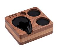 Normcore Tamping Station, Natural Walnut Espresso Tamping Mat, Wooden Tamping Mat for 51/54/58mm Portafilter, Tamper, Distributor, Puck Screen and Portafilter, Genuine American Walnut Wood