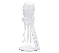 Normcore WDT Tool V3 - Espresso Distribution Tool with Stand - 9 Prong Needle Espresso Stirrer - 0.25mm / 0.3mm Thick Customized Needles - Built-in Magnet Handle with Stand - Non-Stick Coating White