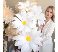 Norme 3 Pcs Giant Flowers for Decoration 12, 16, 20 Inch Large Artificial White Daisy Flowers for Wedding, Home Decor, Anniversary Birthday Party