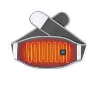 NORMIA RITA Carbon Fiber Heating Belt with 3-Temperature Settings, Waist Trimmer & Pain Relief Wrap, Portable USB Powered Neoprene Belt for Lower Back, Period Cramps, Shaping | Gray/Black