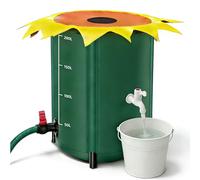 Normodic Collapsible Rain Barrel Water Collection System, 200L Portable Waterbutt with Stand & Tap, Foldable PVC Rainwater Collector, Water Catcher for Garden with Filter Spigot Downspout Overflow Kit