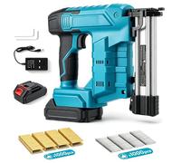 Normodic Cordless Brad Nailer, Cordless Nail Gun Compatible with Makita 18V, 2 in 1 Electric Nail Gun/Staple Gun with Battery and Charger, 1000 Nails and 1000 Staples, Nailer & Stapler for Woodworking