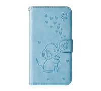 Norn for Samsung Galaxy J3 2017 Phone Case,Embossed Love Heart Elephant Butterfly Pattern,Folding Stand PU Leather wallet case,shokproof Flip Cover Protective Case with Card Slots,Blue