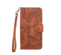 Norn for Samsung Galaxy S6 Phone Case,Tree of Life Embossed Folio Flip PU leather wallet case,with stand function,Magnetic Closure,shokproof Protective Cover Case with Card Slots pcs Wrist Strap,Brown