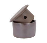 Noron Pottery Turgis Stoneware Round Brown Butter Dish 210g - Tender and Better Preserved Butter - Products- Normandie