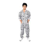 NOROZE Boys Aztec Print Gaming Onesie Fleece Hooded Costume | Playsuit All in One Piece Boys Girls Unisex Casual Loungewear Hooded Jumpsuit (9/10 Years, Zebra Marl Charcoal)
