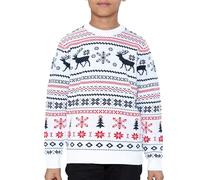 NOROZE Boys Girls Christmas Jumper Long Sleeve Fairisle Reindeer Snowflake Xmas Tree Knitted Crewneck Novelty Sweaters for Winter and Holiday Parties
