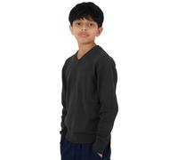 NOROZE Boys V Neck School Jumper | Soft Cotton Blend Knitwear for Kids | Warm, Durable & Easy-Care School Uniform Sweater | Long Sleeve Smart Pullover (UK, Age, 13 Years, Regular, Black)