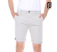 NOROZE Chino Men’s Shorts Plain Casual Turnup Cotton Shorts for Summer | Slim-Fit Stretch Combat Short Half Pants for Men UK Size (30 - 40) Stone