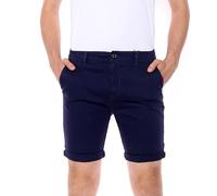 NOROZE Chino Men’s Shorts Plain Casual Turnup Cotton Shorts for Summer | Slim-Fit Stretch Combat Short Half Pants for Men UK Size (30 - 40) Blue
