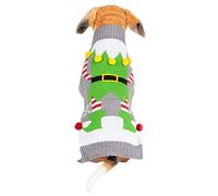 NOROZE Dog Christmas Jumper Warm Winter Clothes Puppy Snowman Elf Soft Coat Xmas Dogs Sweater Outfit (M, Elf Grey)