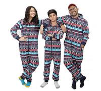 NOROZE Matching Christmas pjs for Family Onesie Sleepsuit Loungewear Jumpsuit for Women Men Unisex Adult Halloween Sleepwear (7-8 Years, Kids Navy)