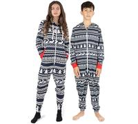 NOROZE Matching Christmas pjs for Family Onesie Sleepsuit Loungewear Jumpsuit for Women Men Unisex Adult Halloween Sleepwear (12, Mom Reindeer Navy)