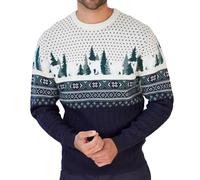 Noroze Men's Christmas Fairisle Jumpers | Knitted Santa, Reindeer, Snowman, Merry Christmas Tree Crew Neck Long Sleeves Pullover Top Winter Sweater Unisex Xmas Jumper