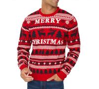 NOROZE Men's Christmas Jumpers | Knitted Santa Reindeer Snowman Merry Christmas Tree Fairisle Crew Neck Long Sleeves Pullover Top Winter Sweater Unisex Xmas Jumper