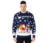 NOROZE Men's Christmas Jumpers Xmas Santa to The Pub Reindeer Novelty Unisex Long Sleeves Crew Neck Winter Pullover Top (M, Santa to The Pub Navy)