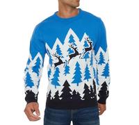 NOROZE Men's Christmas Novelty Knitted Polar Bear Candy Cane HO HO HO Santa Matterhorn Xmas Jumper Sweater Unisex Top (S, Matterhorn NVY)