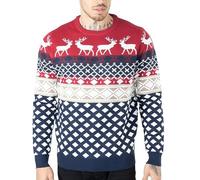 NOROZE Mens Novelty Knitted Christmas Sweater Jumpers (L, Red)