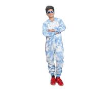 NOROZE Tie Dye Onesie Kids Hoodie Boys Fleece Nightwear Children's Jumpsuit All-in-One (11-12 Years, Blue)