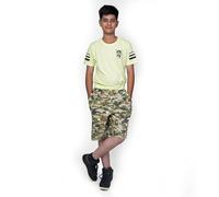 NOROZE Unisex Graphic T-Shirt | Military Style Camo T-Shirt Boys Girls Combat 2 Piece Set Top Shorts Shark Graphic Print Cotton Outfit (13 Years)