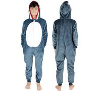 NOROZE Unisex Kids Boys Halloween Skeleton Shark Onesie Costume Girls Fleece Zip Up Hooded Onesies Pajamas Loungewear Jumpsuit Sleepsuit Playsuit Pyjamas (7-8 Years, Shark Grey)