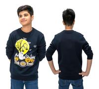 NOROZE Unisex Kids Boys Happy Halloween Pumpkin Printed Sweatshirts Girls Web Skull Cat Melting Skull Sweatshirt Trick or Treat Costumes Long Sleeve T Shirt Tops Jumper (13 Years, Pumpkin Tree Navy)