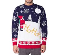 NOROZE Unisex Mens Ugly Naughty Knitted Christmas Jumper (X-Large, Ho Ho Santa)