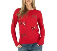 NOROZE Women’s Christmas Jumper - Sequin “Sparkle” Slogan with Bow Tie Design, Soft Knitted Festive Pullover Sweater, Novelty Xmas Jumper for Ladies UK